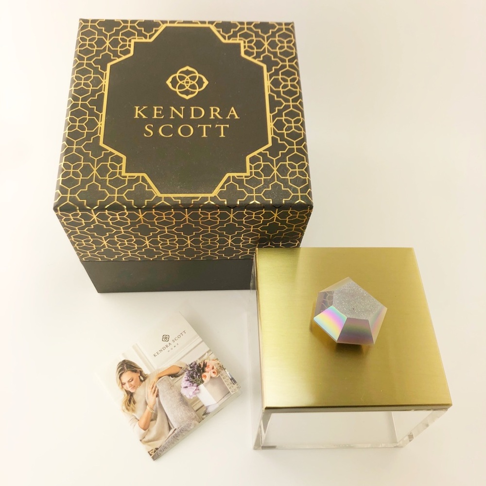 NIB Square Acrylic Box In Iridescent Drusy